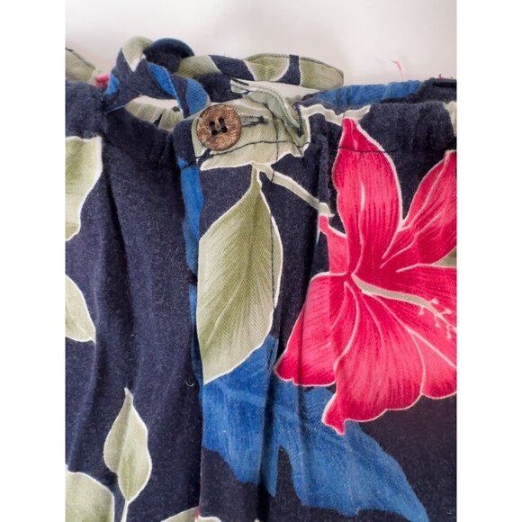 Island Trader Hibiscus Floral Rayon Capri Pant Size Large Vintage - Picture 5 of 16